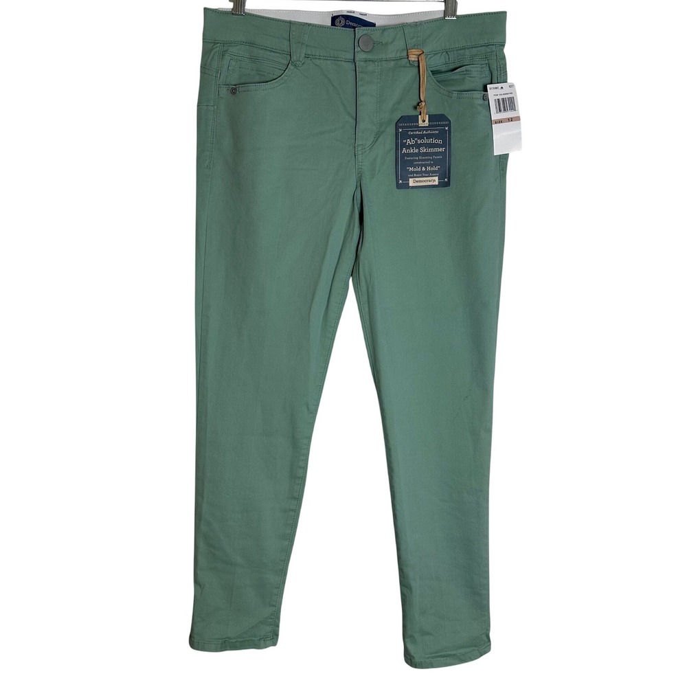 Democracy Absolution Ankle Skimmer Pants Sage Green Slimming Womens 12 NWT